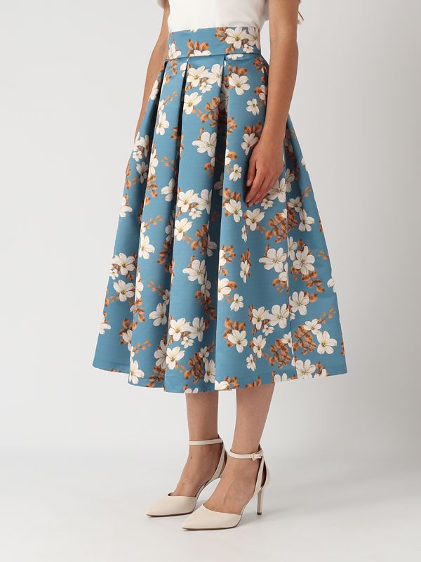2. Gonna donna in tessuto duchesse Ottanio-Floreale Giada Curti gcr24g199d09