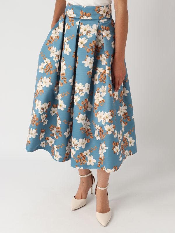 5. Gonna donna in tessuto duchesse Ottanio-Floreale Giada Curti gcr24g199d09