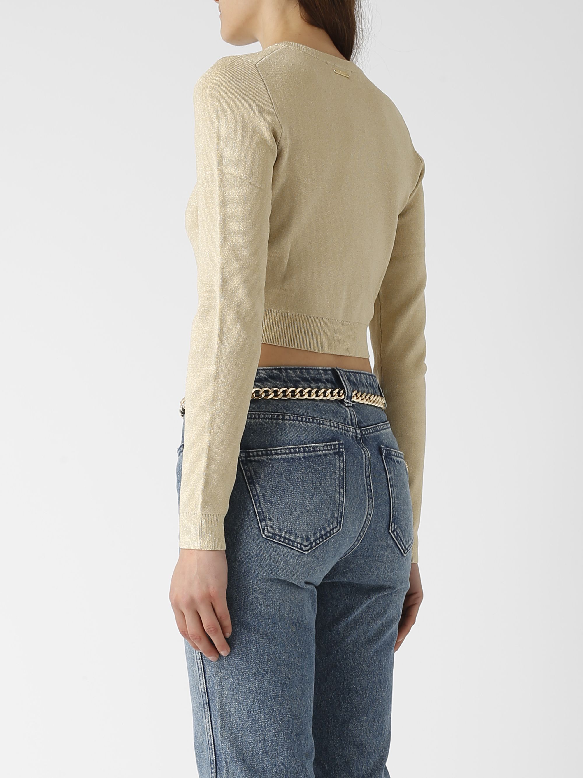 Veste en maille lurex pour femme Michael Kors mr460n7afb L'or | Caposerio.com