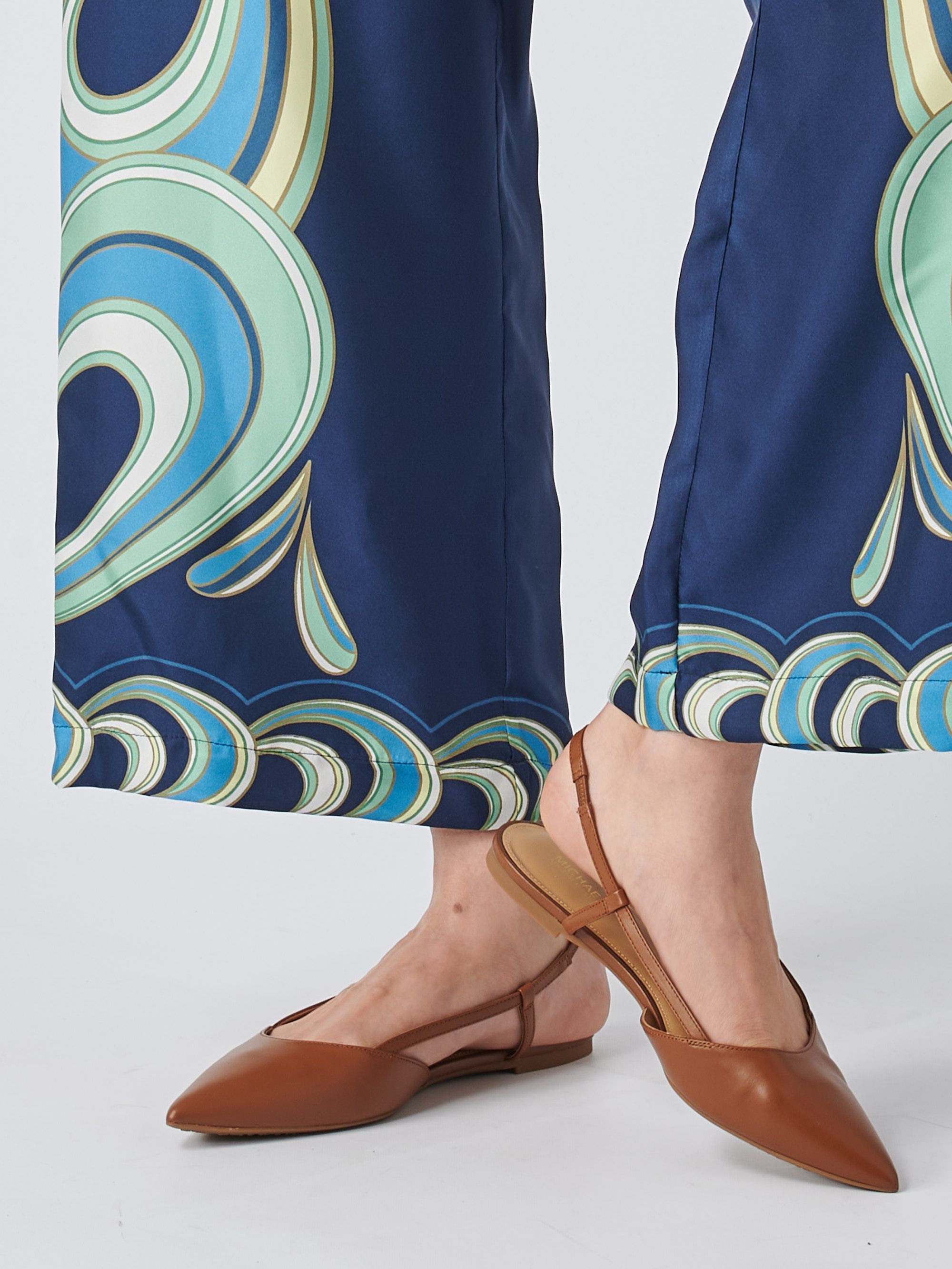 パンツ MALIPARMI Woman Pants Navy JH011770210 80000 Wide-Leg Twill Pants - Dark khaki green - Ladies | H&M CA