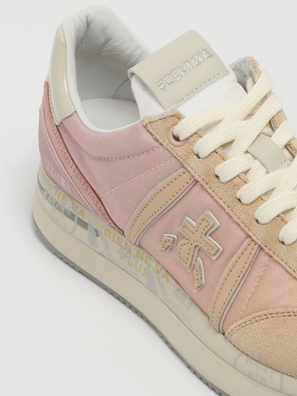 Premiata Conny 6673 fabric and leather sneakers for women