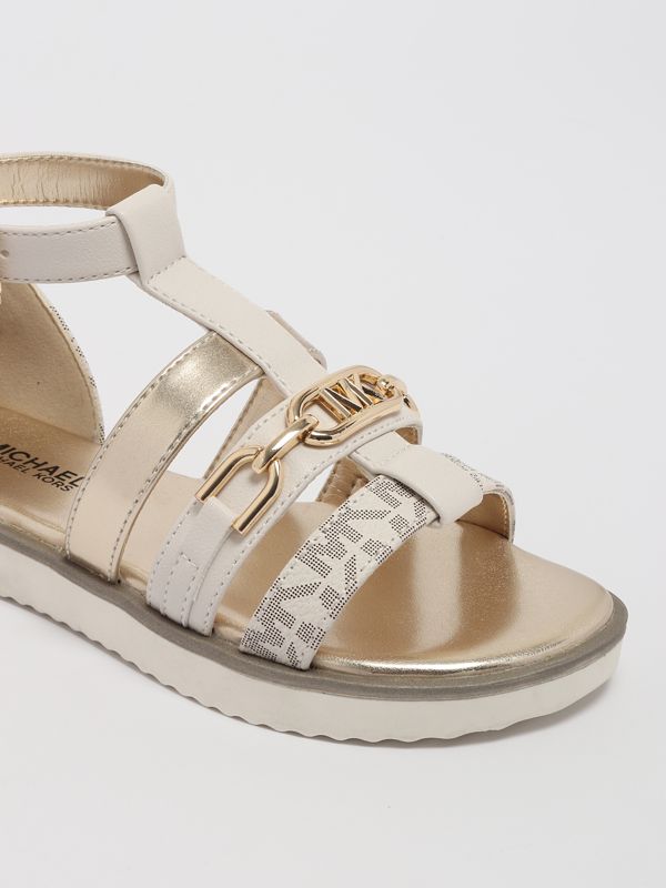 Michael Kors Brandy Johanne Girl Sandals mk100972 Vanilla-Gold |  Caposerio.com
