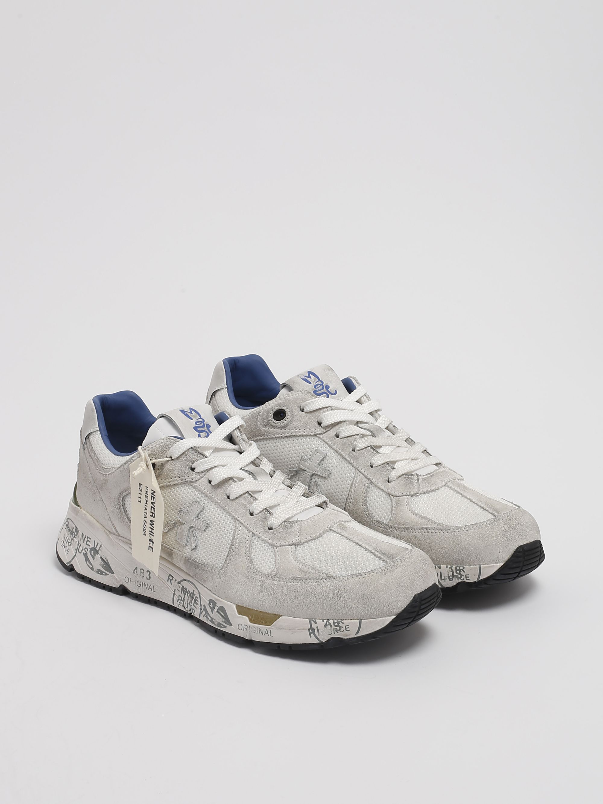 Premiata Mase 6621 suede and fabric sneakers for men
