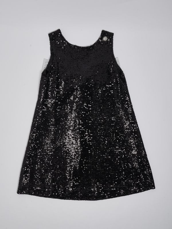 Balmain baby girl dress with all over sequins bu1b22u0124 Black