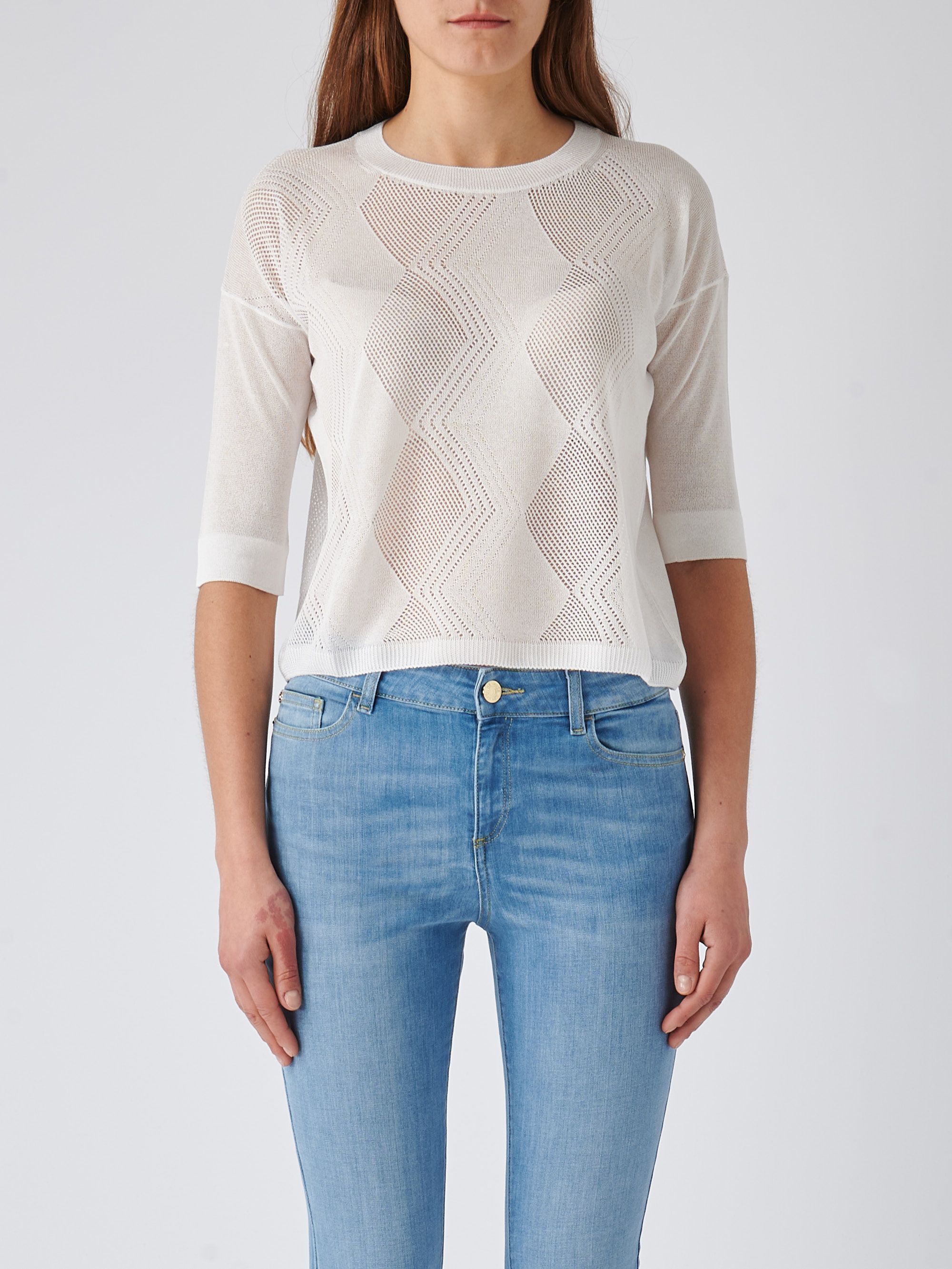 値下げ我谷風盆　約31.5cm×約21cm×約3.5cm Gran Sasso Marinara M/G stretch viscose pullover for women