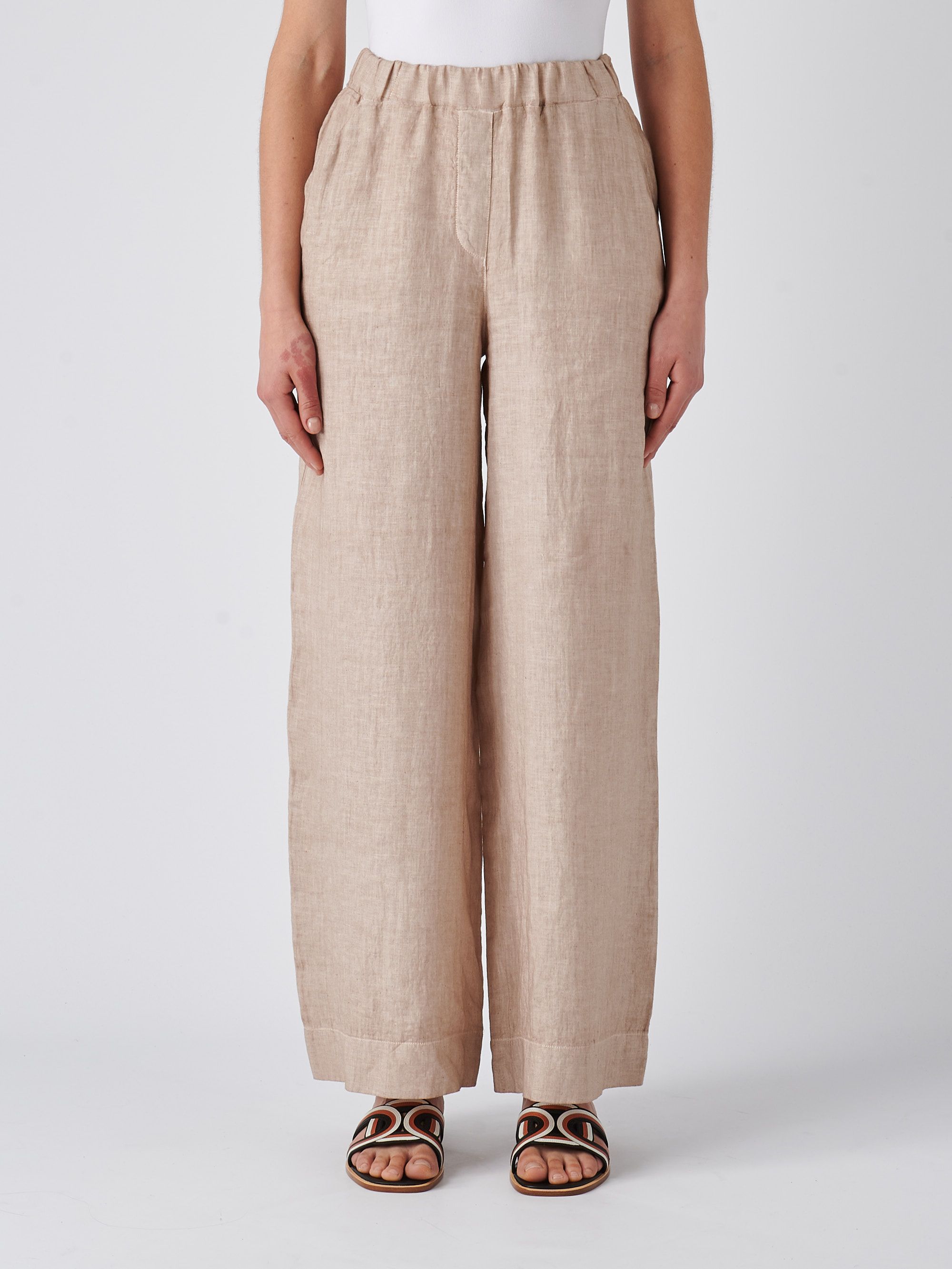 Pantalone donna Gran Sasso C/T a palazzo in lino 7624850002