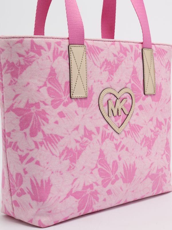 新品　未開封　HLT DAIRLY LOGO TOTE rose Michael Kors canvas tote bag for girls r30102 Pink-Fuchsia