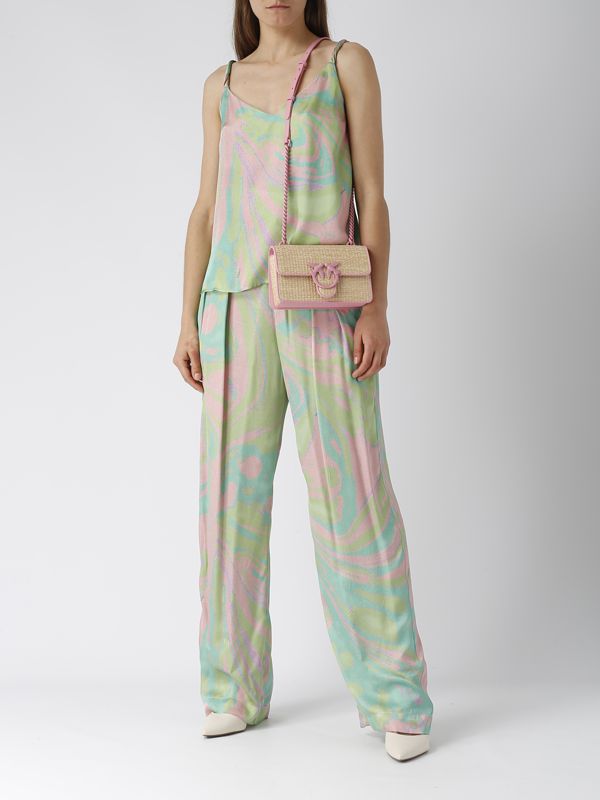 パンツ PINKO Women Straight Pants 100239A0I4 X20 Green Pinko Pants With Belt Loops And Pleats in Green | Lyst