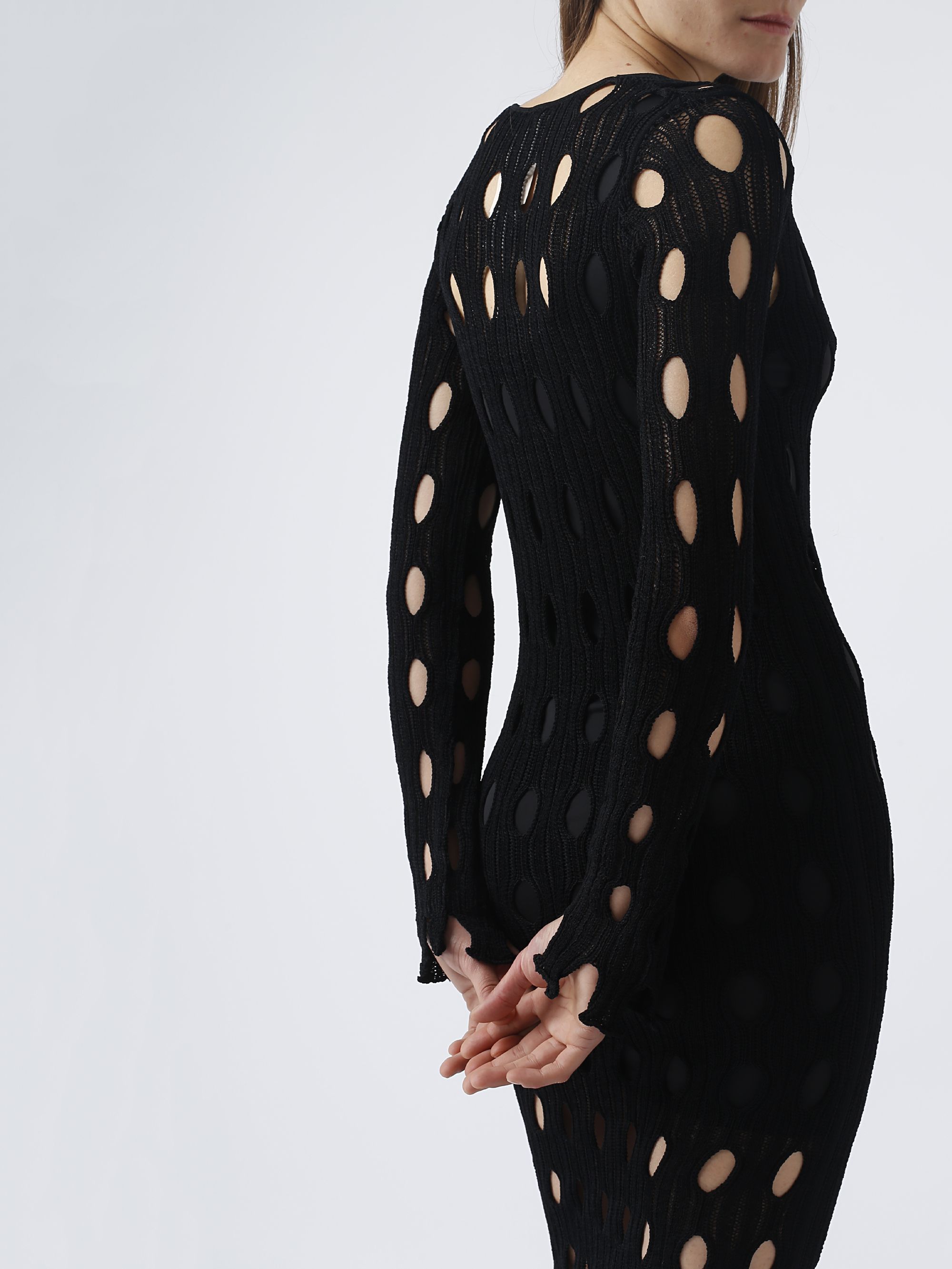 Pinko women's dress in perforated knit 103470a1un Black