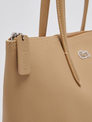 4. Borsa donna Lacoste tote in canvas spalmato Ecru' Lacoste