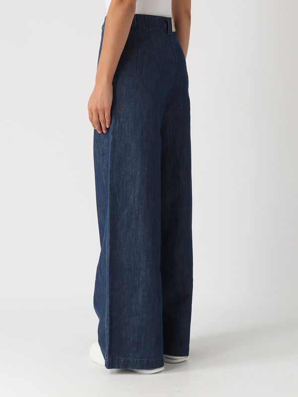 Jeans donna Alessia Santi palazzo in cotone e lino 411sd26007