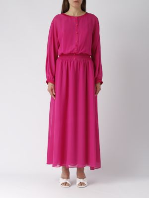 ワンピース EMPORIO ARMANI Woman Dress Champagne E3NA13F2450 011 Emporio Armani georgette dress with gathers for women