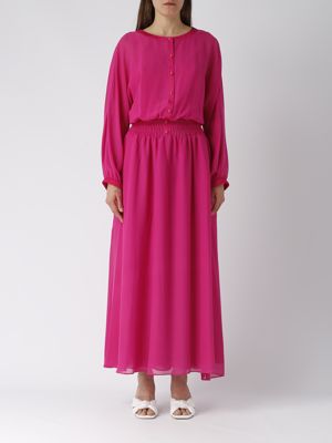 1. Robe Emporio Armani en georgette à fronces pour femme Cyclamen Emporio Armani