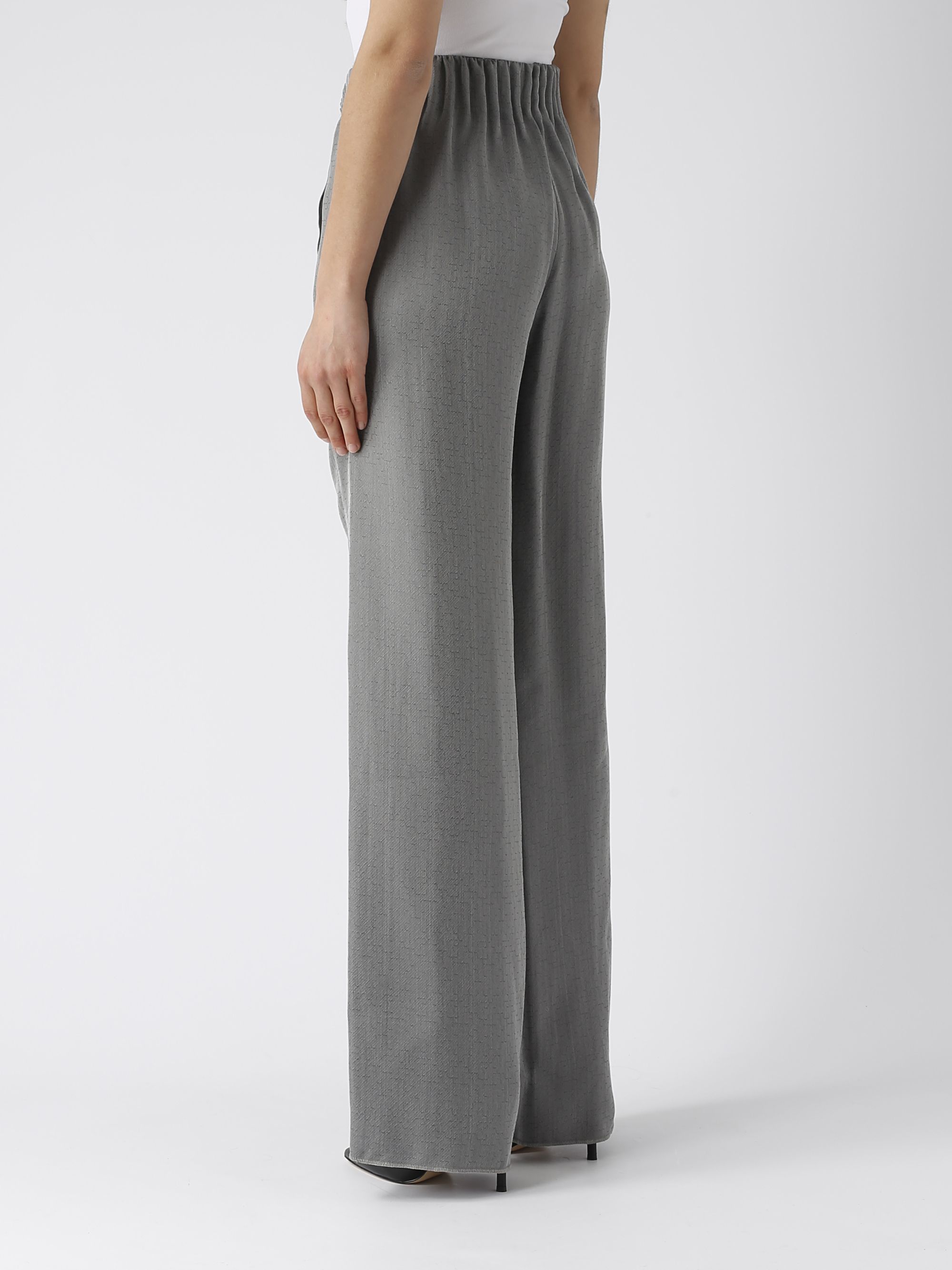 Emporio Armani silk blend trousers with micro-geometric