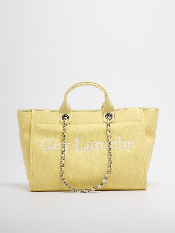Guy Laroche Corinne large canvas bag for women 23220 Yellow