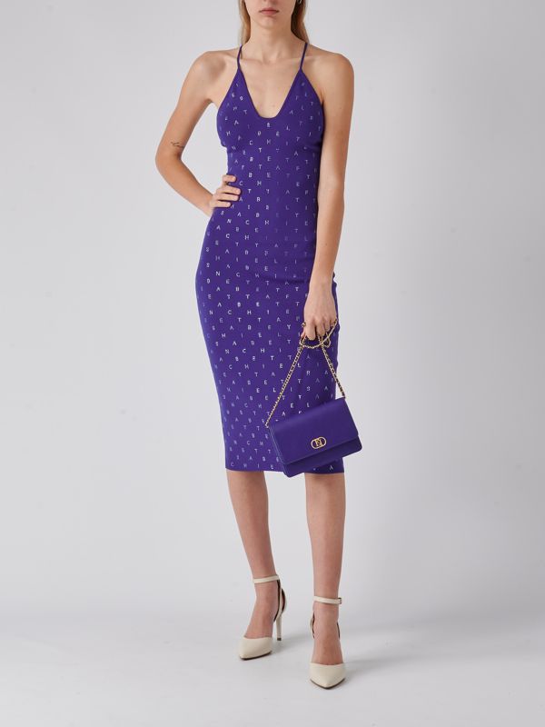 【希少】ELISABETTA FRANCHI ロゴ リブ編みニット ドレス ２色 donna-abbigliamento-abiti-