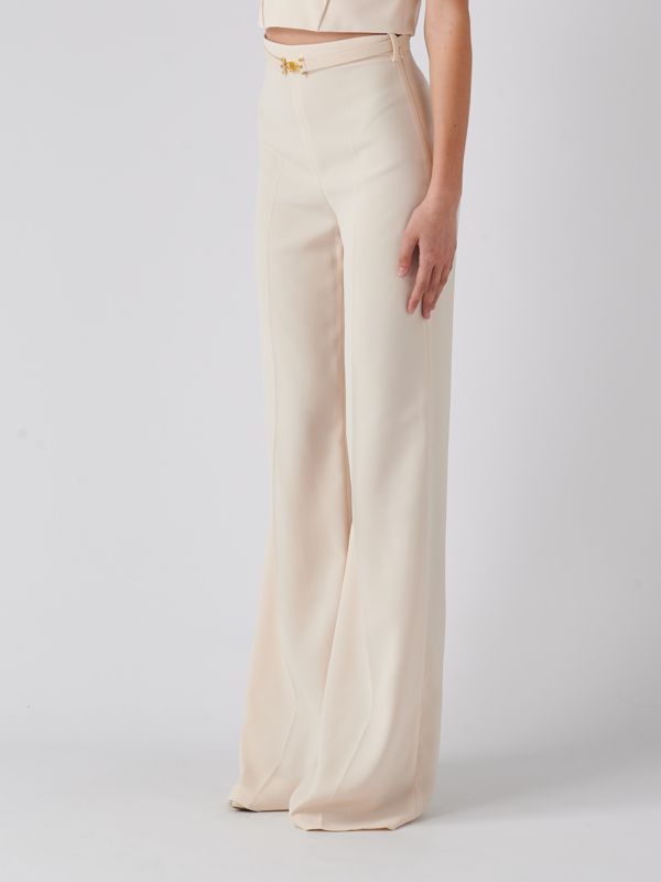 【24-25AW】ELISABETTA FRANCHI クレープパラッツォパンツ 5色 24-25AW】ELISABETTA FRANCHI クレープパラッツォパンツ 5色