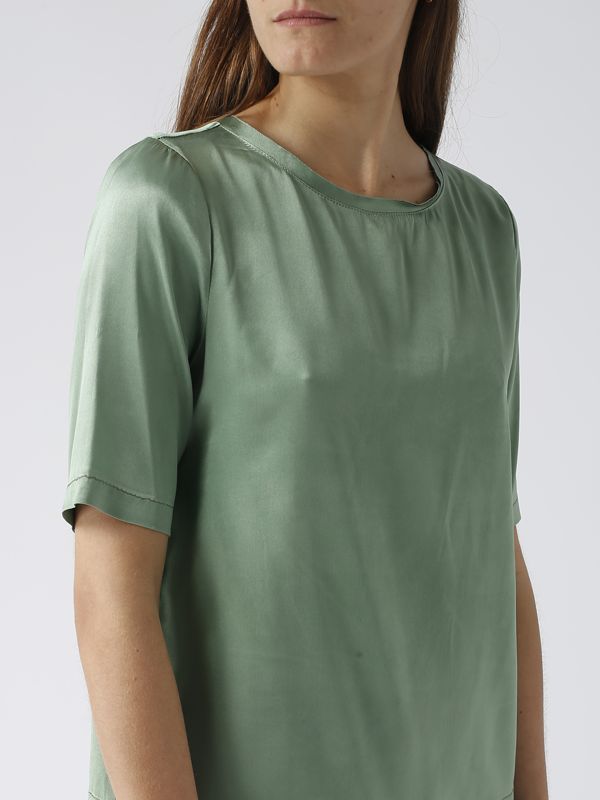 Viscosa Camicia Verde Acqua Donna Camicia A Maniche Lunghe In