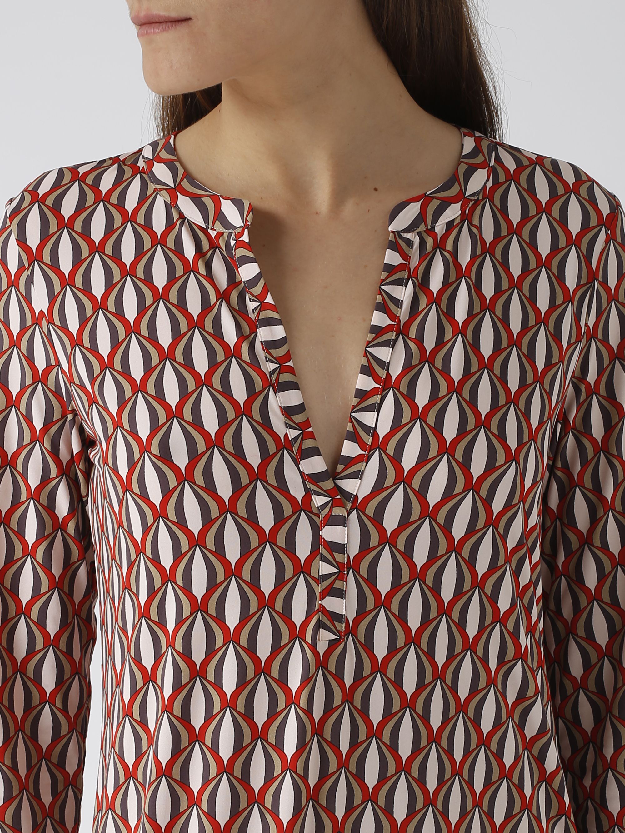 Maliparmi women's V-neck jersey dress with multicolor print