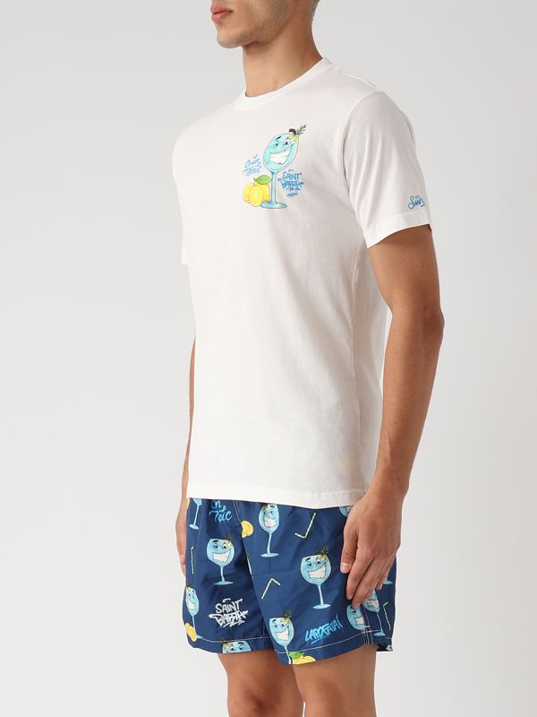 MC2 Saint Barth printed cotton T-shirt for men tshm001 Gin