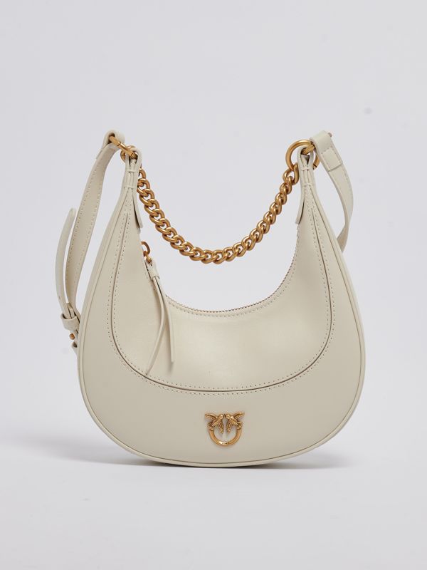 1. Pinko women's leather hobo bag White Pinko