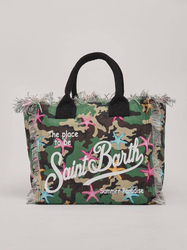 1. Borsa donna MC2 Saint Barth Vanity a mano in tela di cotone Camouflage-Multicolor MC2 Saint Barth