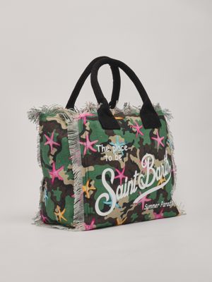 2. MC2 Saint Barth Vanity cotton canvas hand bag for women Camouflage-Multicolor MC2 Saint Barth