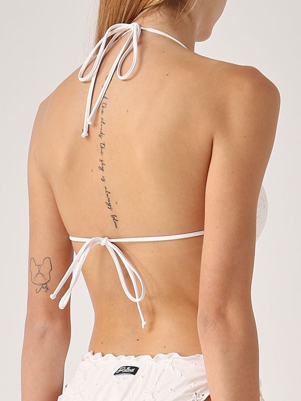 ワンピース水着 MC2 SAINT BARTH Sagittarius nylon bikini top Bianco Bikini classico a triangolo Sagittarius Moon in pizzo
