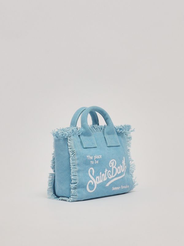 トートバッグ MC2 Saint Barth Mini Vanity bag in floral cotton canvas Cotton canvas Mini Vanity bag with flower patch print – MC2
