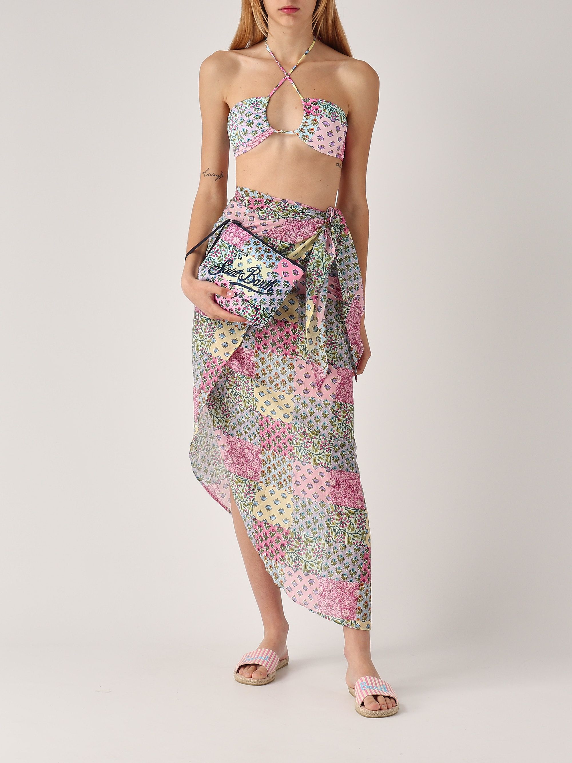 MC2 Saint Barth women's pareo with patchwork print oas001