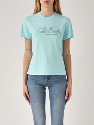 1. MC2 Saint Barth Emilie cotton T-shirt for women Sky Blue MC2 Saint Barth