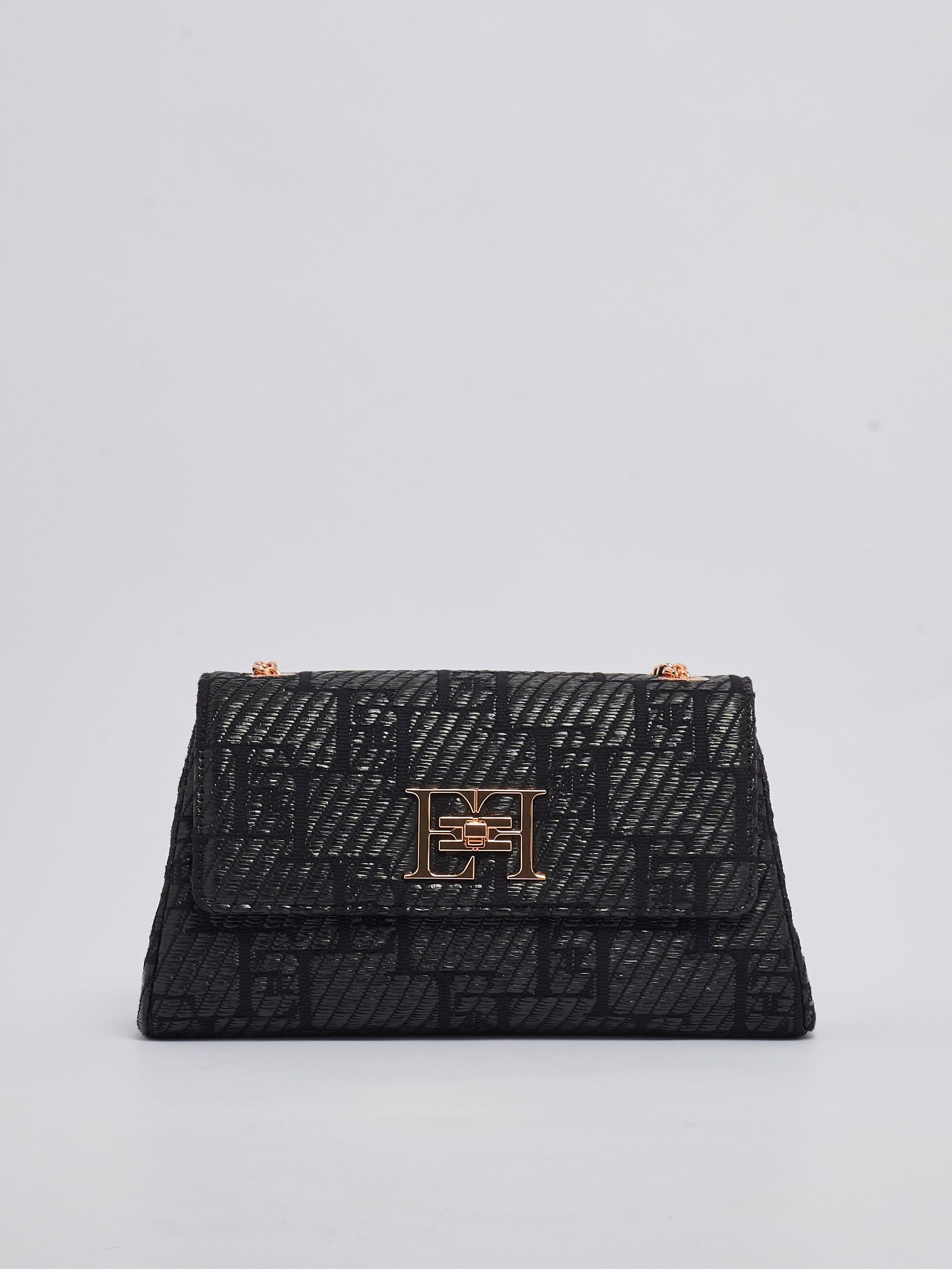 Elisabetta Franchi jacquard raffia shoulder bag for women