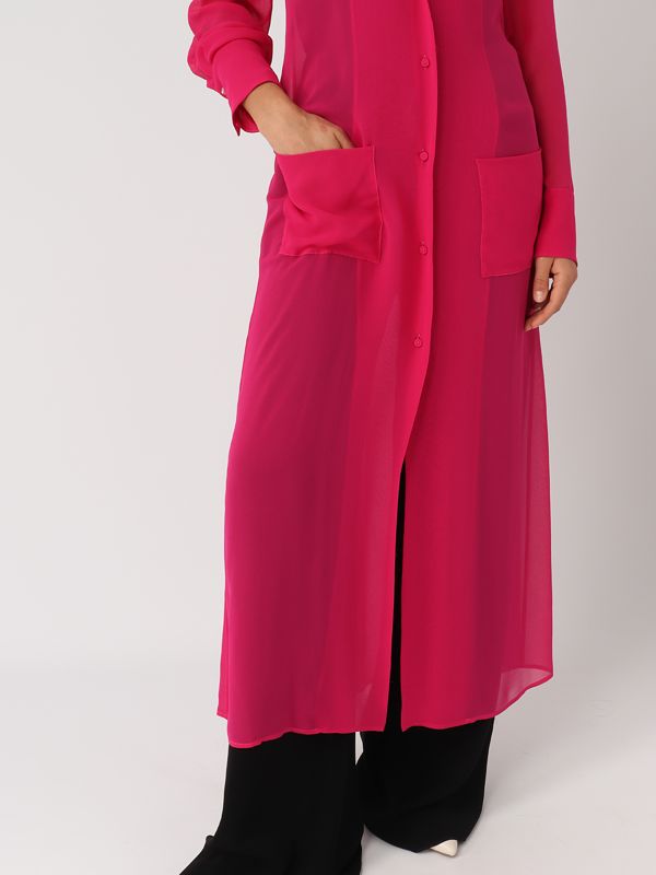 Max Mara Studio Fago silk georgette duster coat for women
