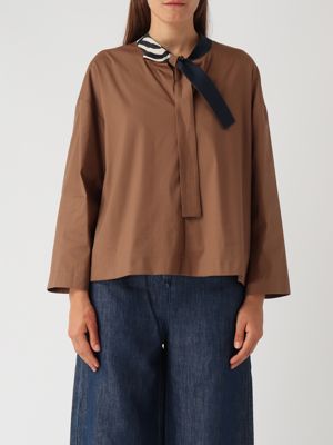 Max Mara COLIMBO リネンキャンバス トップス Brown 関税送料込 Max Mara COLIMBO リネンキャンバス トップス Brown 関税送料込