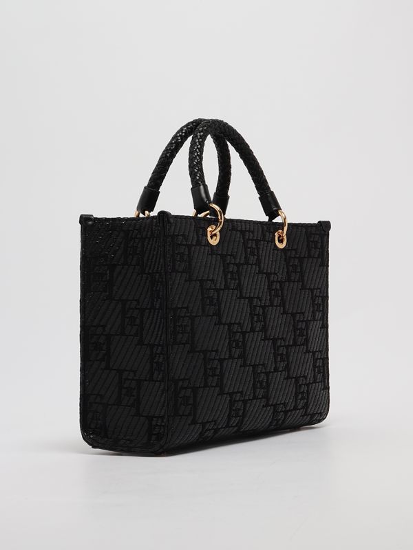 トートバッグ Elisabetta Franchi Black Tote Rafia Bag Elisabetta Franchi Black Tote Rafia Bag In Neutral | ModeSens