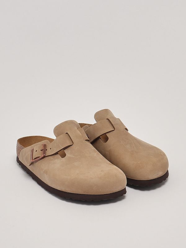 Birkenstock Boston SFB women's sabot in suede 1019484 Sand