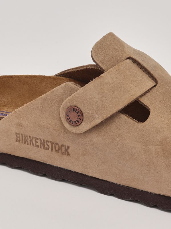 Birkenstock Boston SFB women's sabot in suede 1019484 Sand