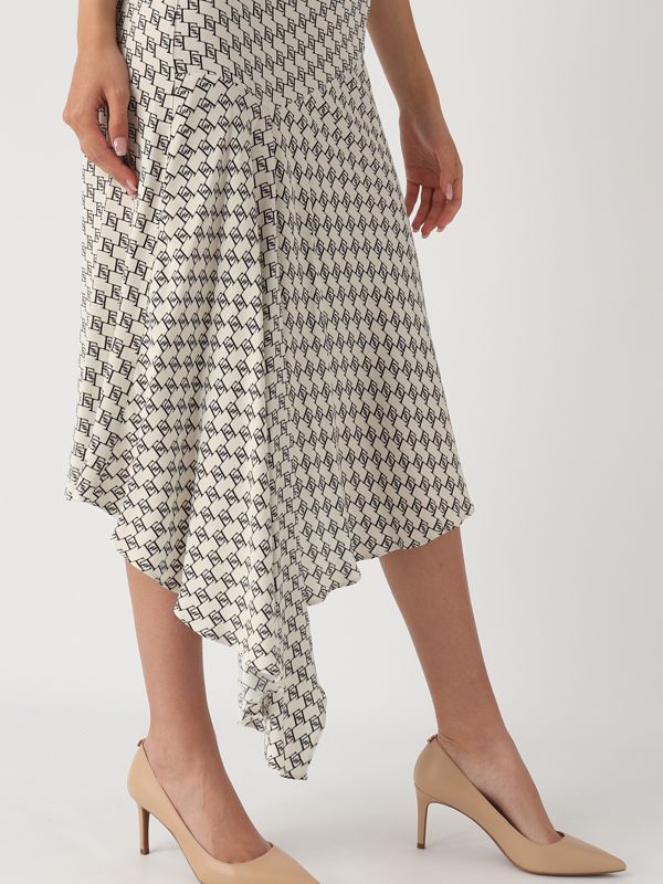 Elisabetta Franchi mid-length asymmetric georgette skirt for