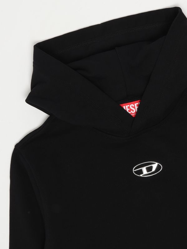 Diesel stretch cotton hoodie for boys j02025kyavf Black