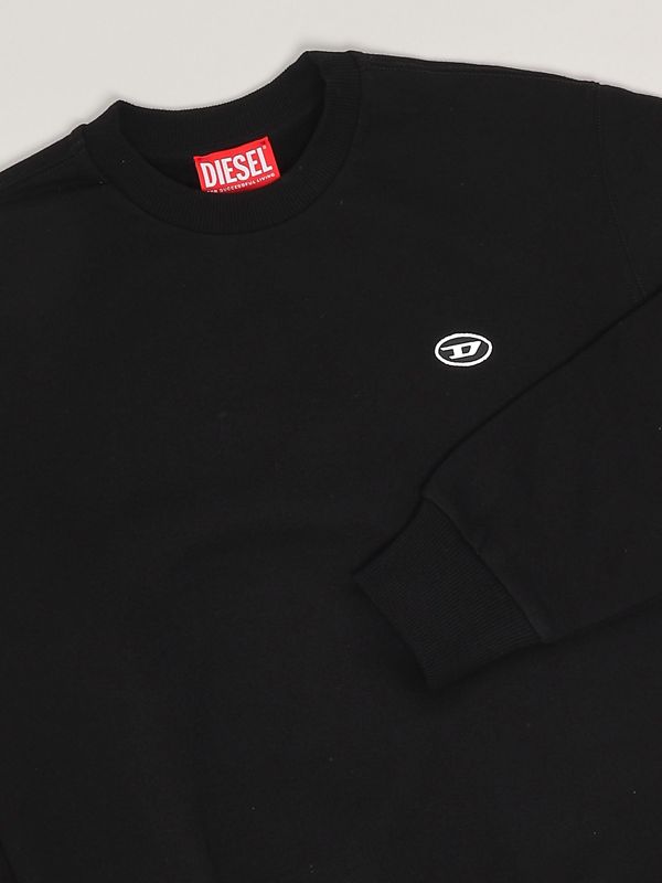 【DIESEL】 black cotton sweatshirt （関税送料込） Diesel boy's cotton sweatshirt with embroidered logo