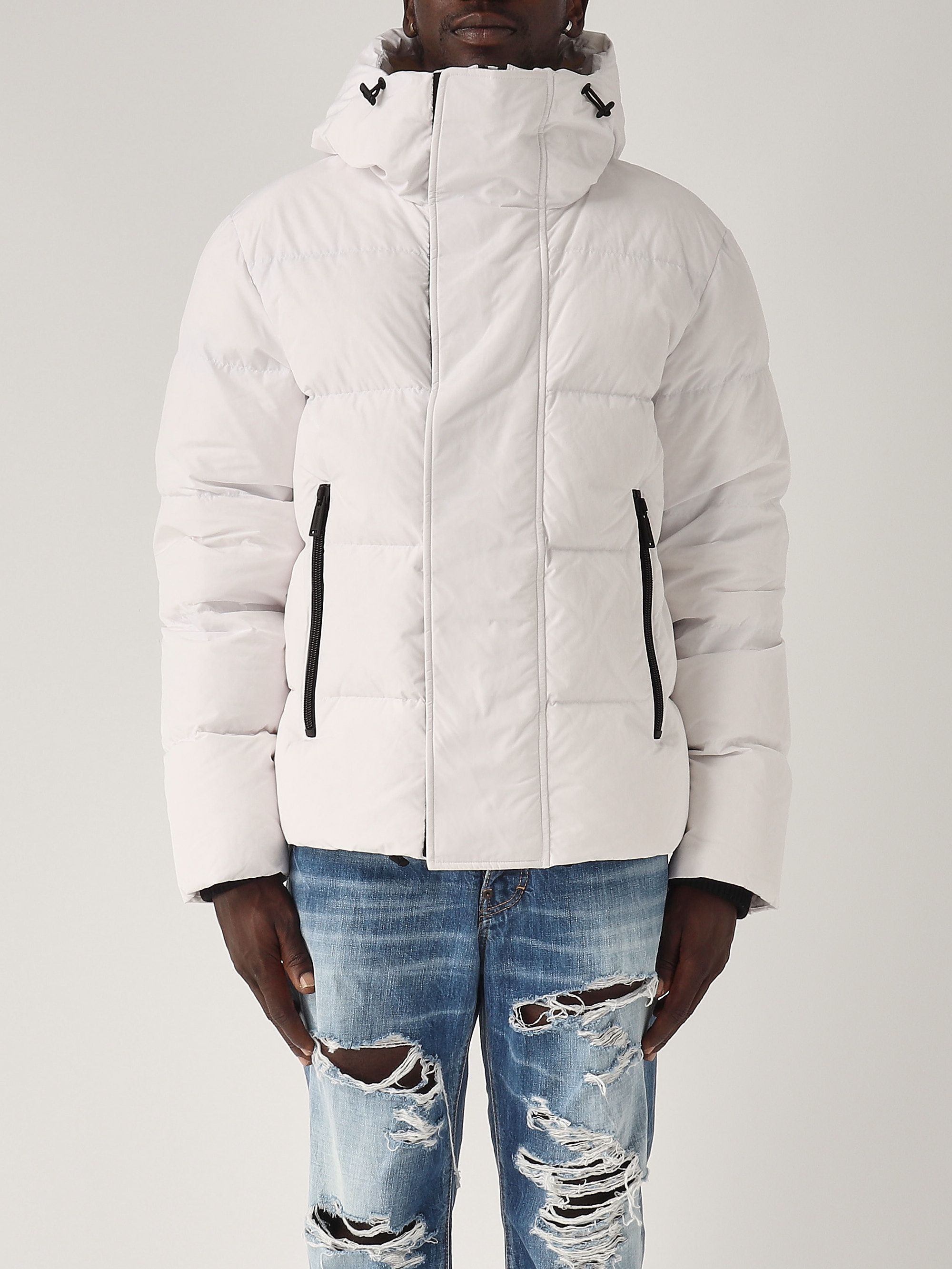Dsquared2 nylon puffer jacket with contrasting color piping