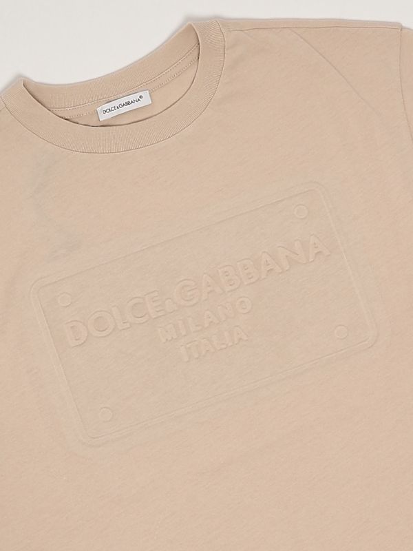 D&G Dolce & Gabbana ベージュ 長袖カットソー L Dolce & Gabbana kids cotton T-shirt with embossed logo l4jthvg7npt