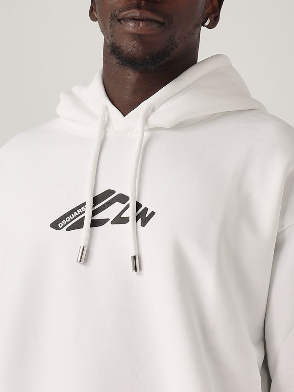 Dsquared2 cotton blend hoodie for men s79gu0137d25007 White