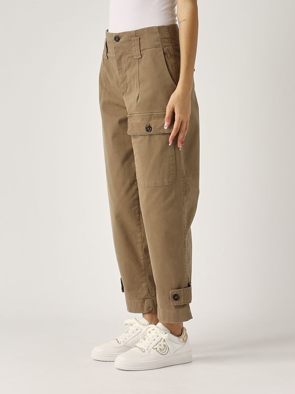 Pinko Globo women's pants in stretch cotton 102042a215 Brown