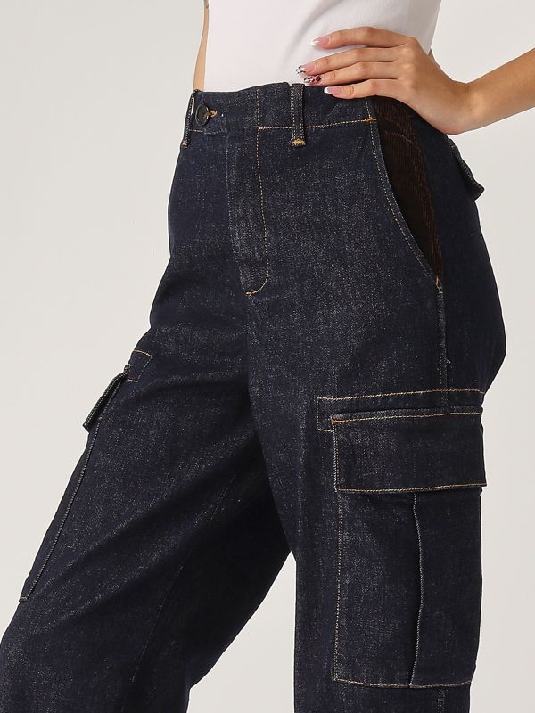 デニム・ジーパン PINKO Women Denim Pants 103857A2E5 PJN Blue Wide-leg jeans with fringed hem detail PINKO → Shop Online