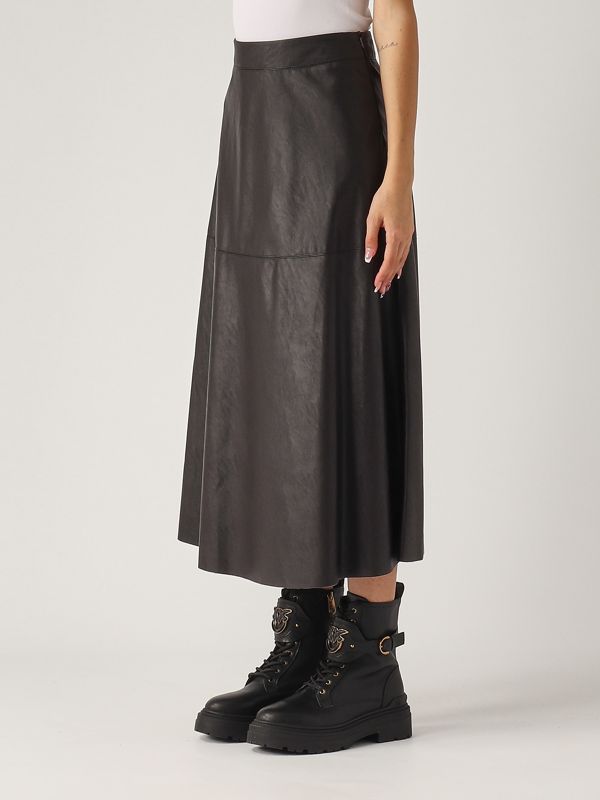 Pinko women's faux leather skirt 1041447105 Brown