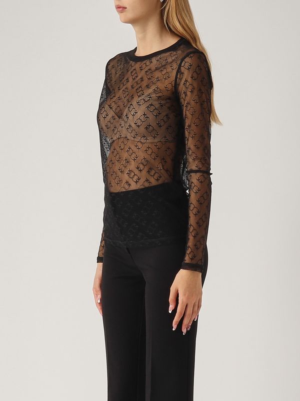 Pinko Brunei see-through lace T-shirt for women 103711a21j