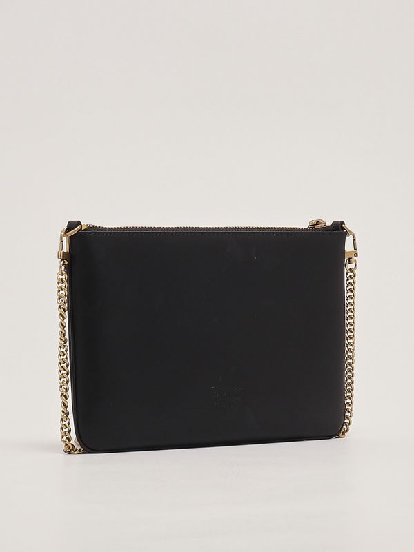 クラッチバッグ PINKO 'Flat' clutch Black Pinko Flat Classic leather clutch bag with removable