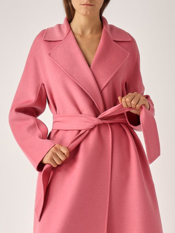 コート MAX MARA STUDIO Woman Coat Pink 2426086021600 070 Double-faced wool-blend robe coat, pink | Weekend Max Mara