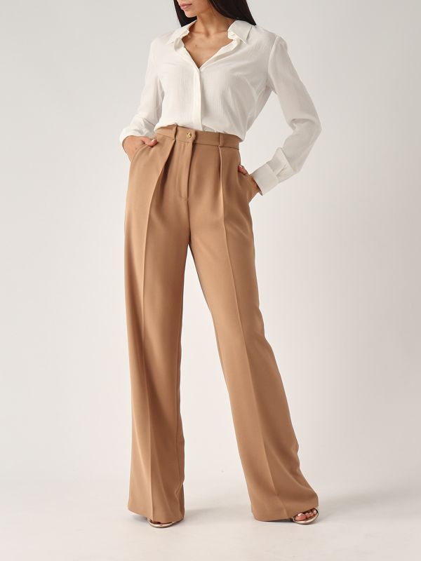 Elisabetta Franchi georgette shirt with all over logo for